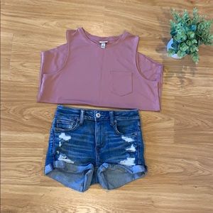 Mauve pink muscle tee